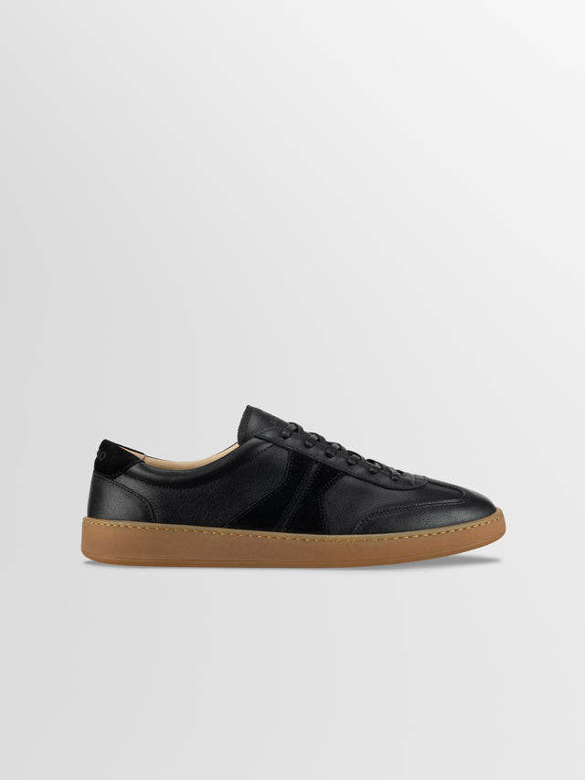 Monza Leather & Suede Sneaker in Nero