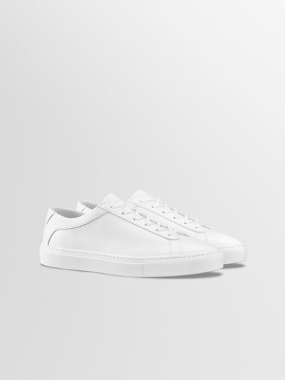 Capri Leather Sneaker in Triple White Wide Fit