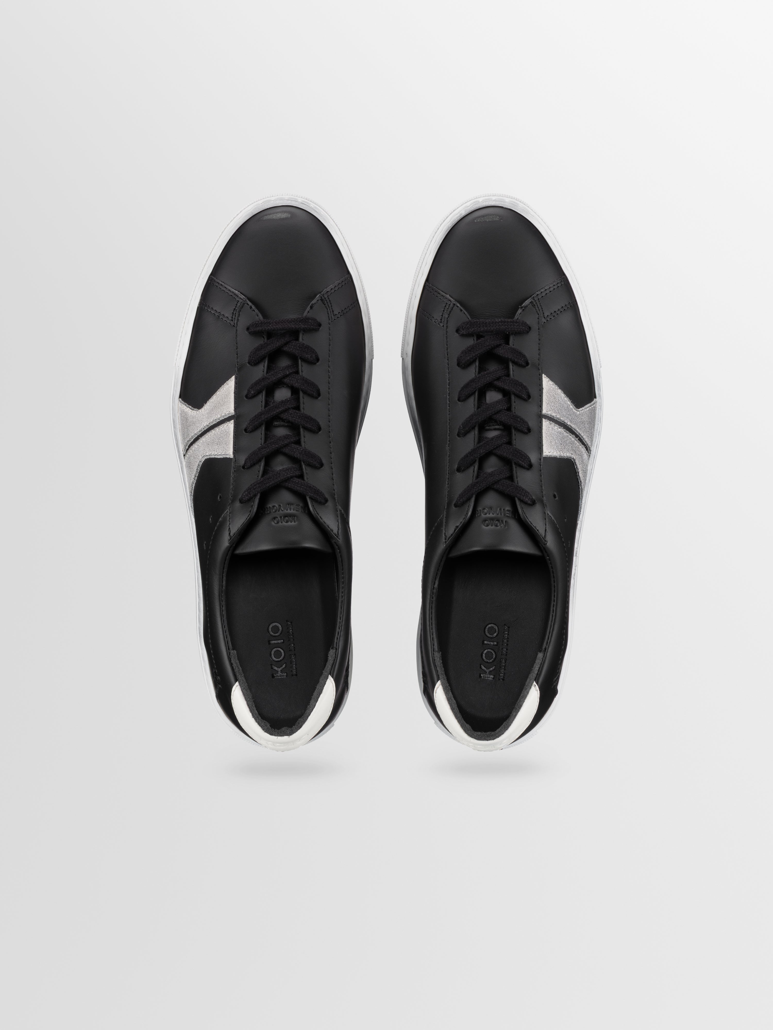 Capri Distressed Leather Sneaker in Jet