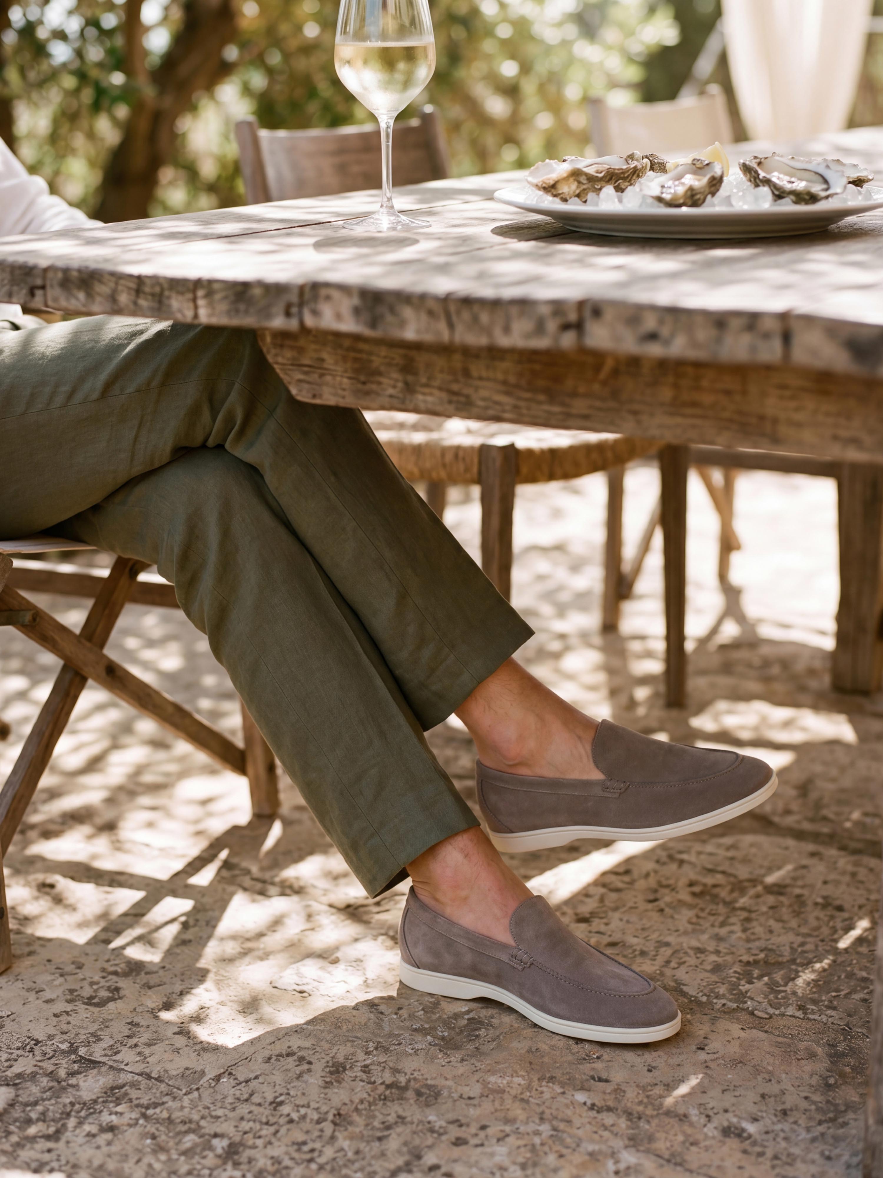 Catania Suede Loafer in Taupe