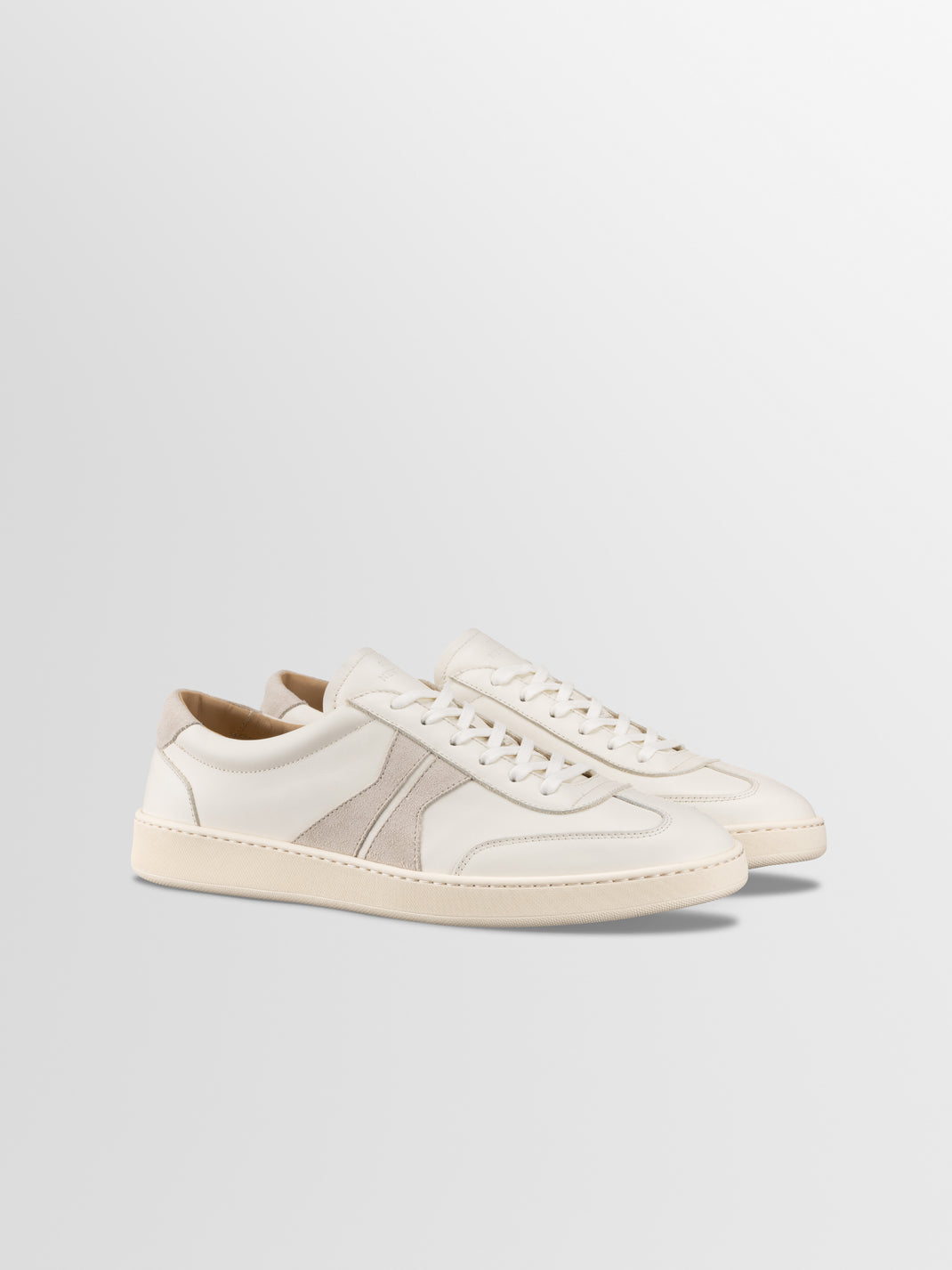 Monza Leather & Suede Sneaker in Bone